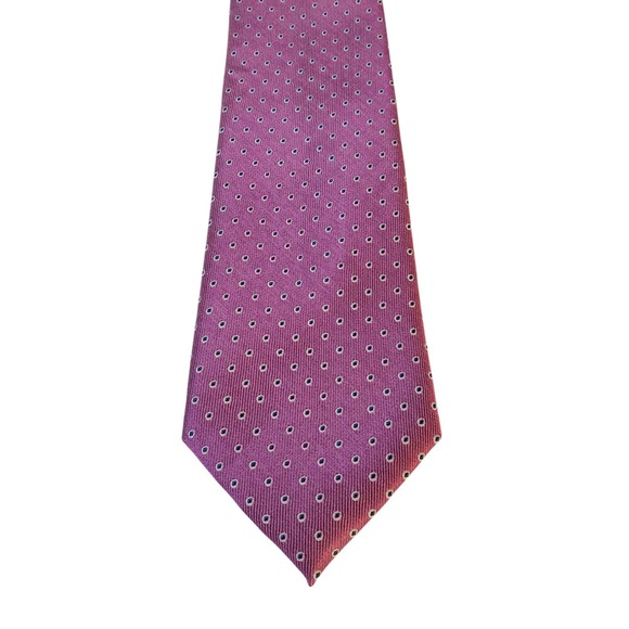Nautica Mens Tie Necktie Designer Pink with White Polka‎ Dots Business Church - Picture 1 of 12